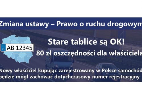 Będzie można zachować dotychczasowe tablice rejestracyjne oraz czasowo wycofać z ruchu samochód osobowy