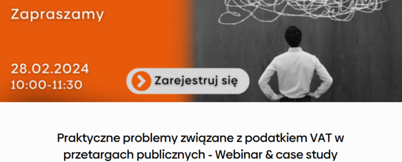 Webinar JDP: Praktyczne problemy związane z podatkiem VAT w przetargach publicznych